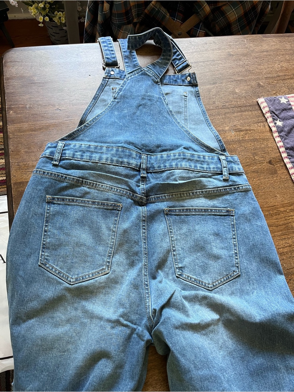 NWT Flamingals Wash Multi Pocket Mid Waist Straight Leg Overalls - Picture 5 of 7